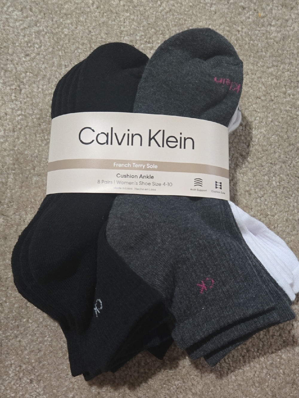 Calvin Klein High Quarter Socks for Women – 8 Pair Cushioned Ankle Socks